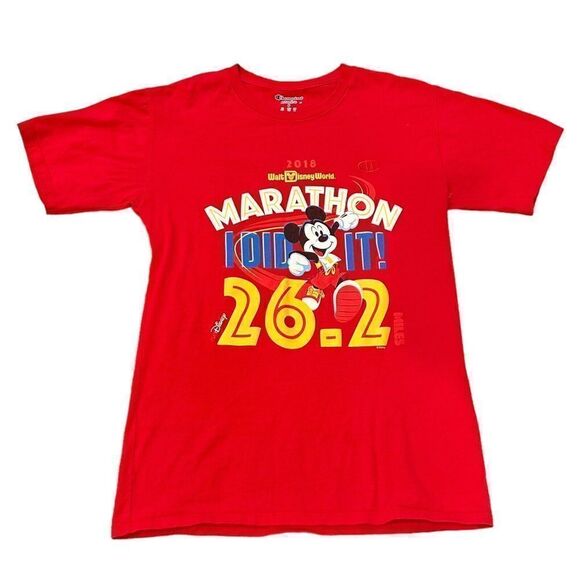 Disney World RunDisney 2018 Marathon 26.2 Red T-shirt Sz Small I Did It Finisher - Picture 5 of 6